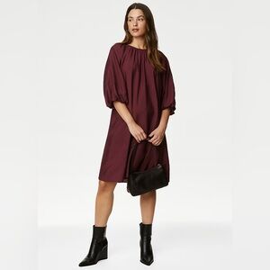 BOGO Dress Deal! Like New! Vince Women's Balloon Sleeve Shift Dress - Wine